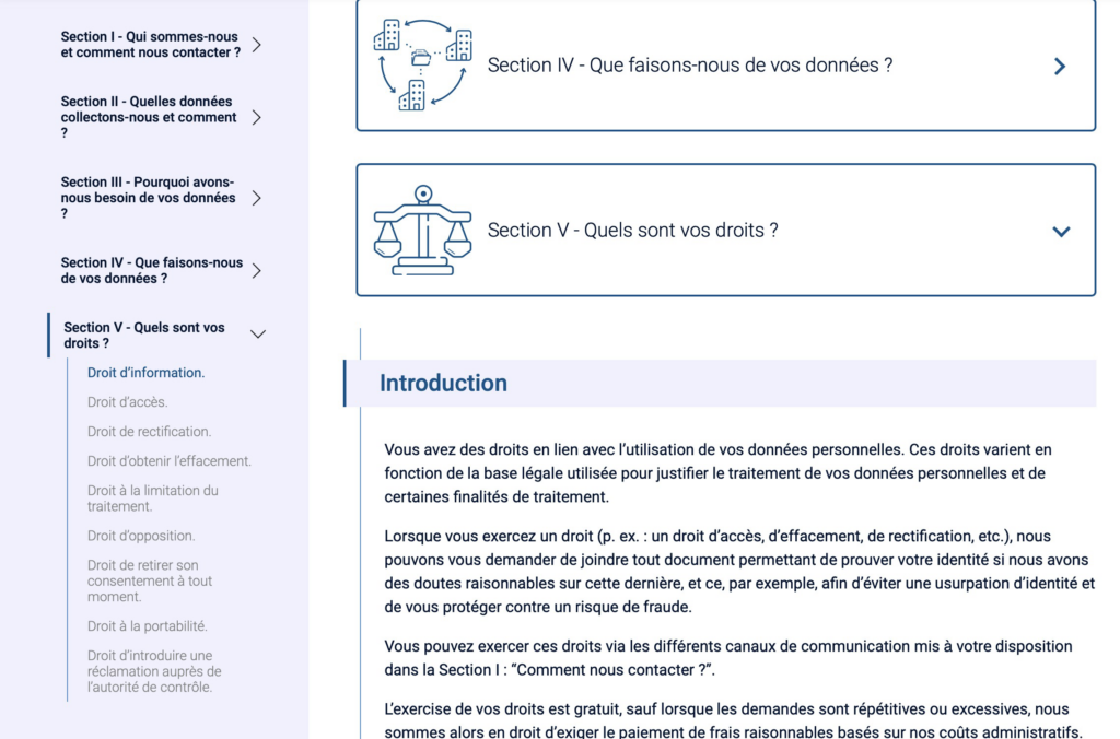 Politiques Admeet par niveaux