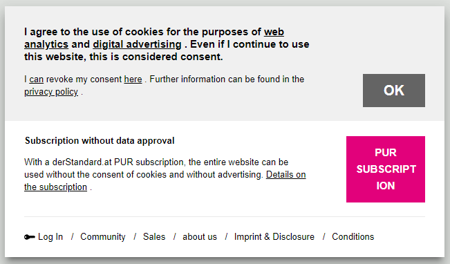 In the case of a paywall, the user is forced to accept non-essential cookies. Otherwise, they must take out a subscription.